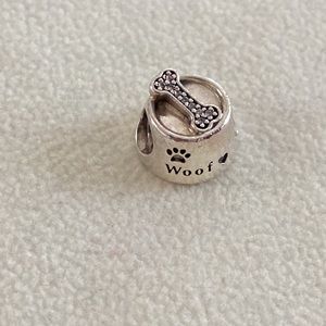 Pandora Jewelry Pandora Dog Bowl Woof Pet Charm Cz Sterling